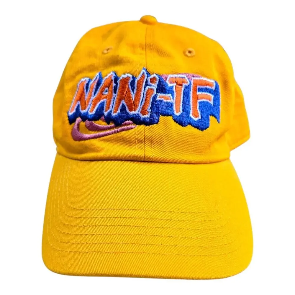 Newhattan NANI-TF Yellow Baseball Cap Hat Embroidered Anime Meme Streetwear HTF